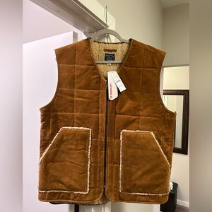 Men’s Jcrew suede and Sherpa vest, size M